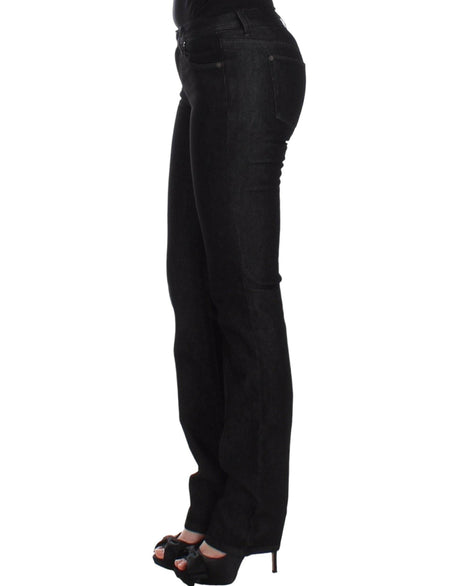 Ermanno Scervino Black Slim Jeans Denim Pants Skinny Leg Stretch - Hilstor