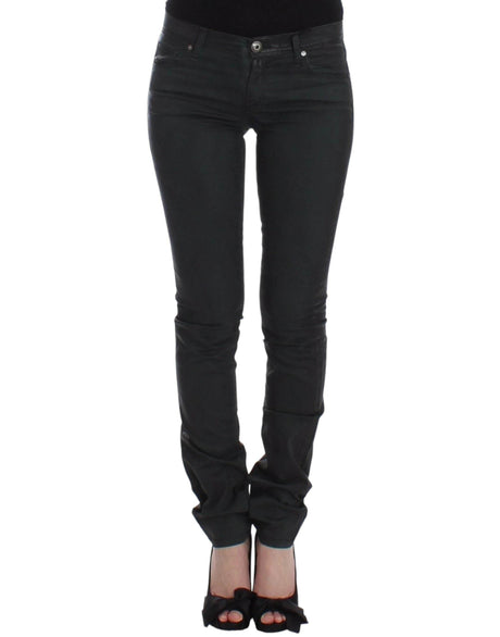 Ermanno Scervino Green Slim Jeans Denim Pants Straight Leg Stretch - Hilstor