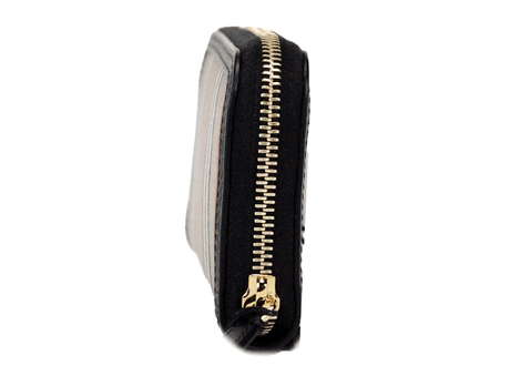 Burberry Ellerby Black Leather Icon Stripe Canvas Zip Around Continental Wallet - Hilstor