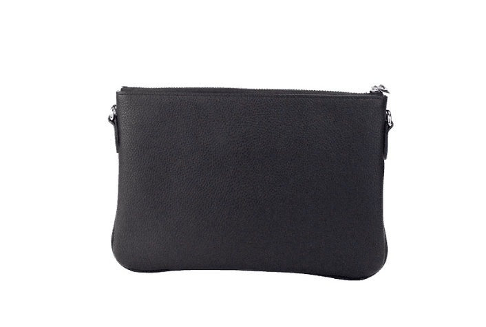 Burberry Peyton Monogram Black Leather Pouch Crossbody Bag Purse - Hilstor