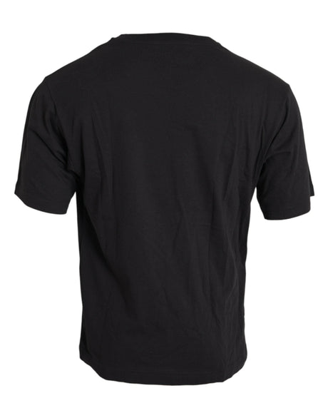 Dolce & Gabbana Black Printed Pocket Cotton Crewneck T-shirt - Hilstor