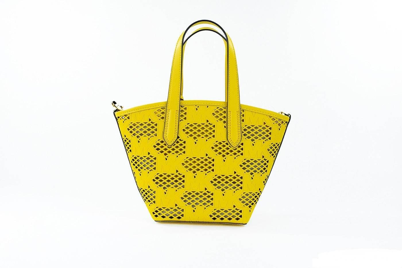 Michael Kors Kimber Small Daffodil Leather 2-in-1 Zip Tote Messenger Bag Purse - Hilstor