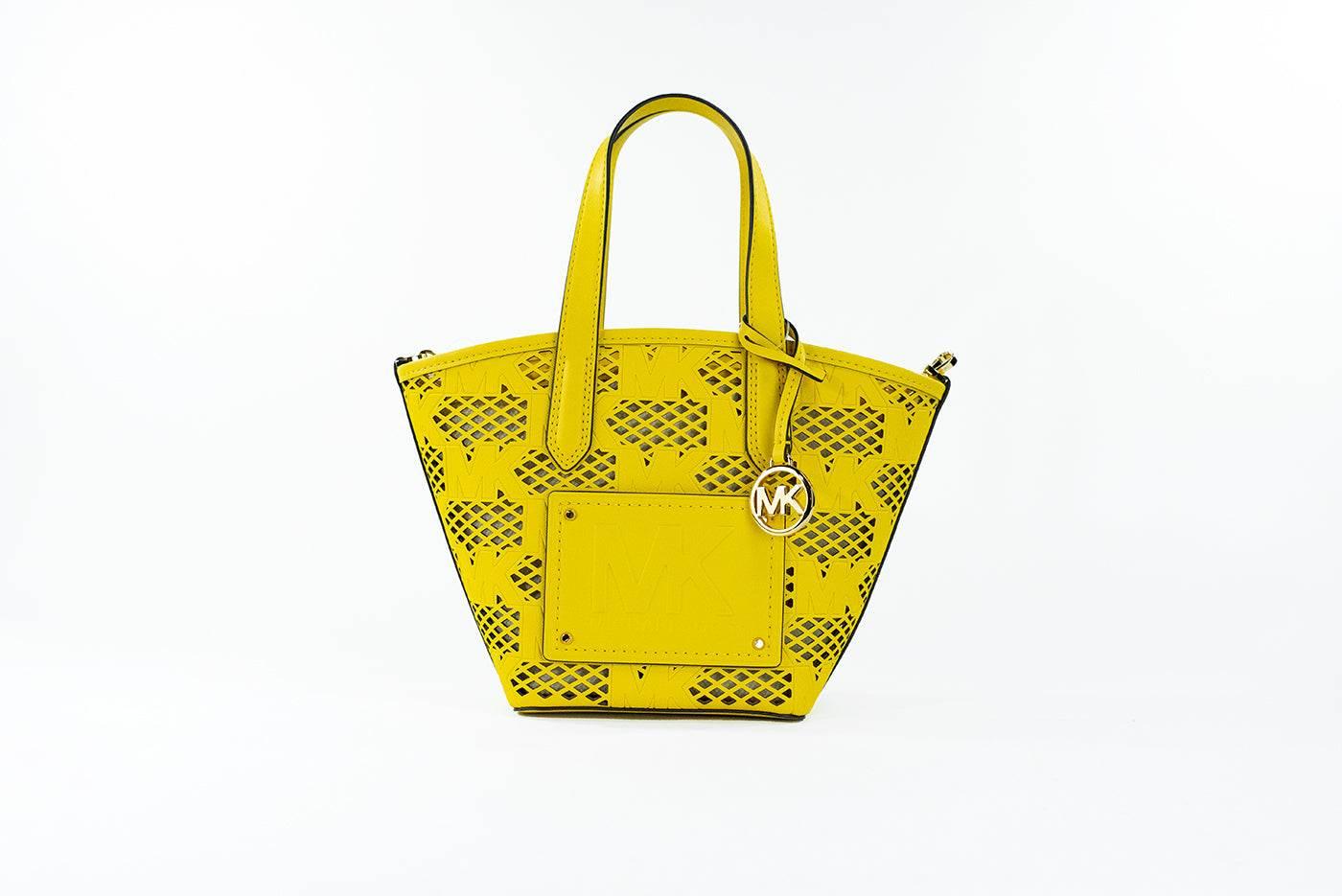 Michael Kors Kimber Small Daffodil Leather 2-in-1 Zip Tote Messenger Bag Purse - Hilstor