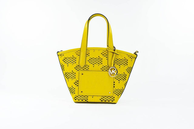 Michael Kors Kimber Small Daffodil Leather 2-in-1 Zip Tote Messenger Bag Purse - Hilstor