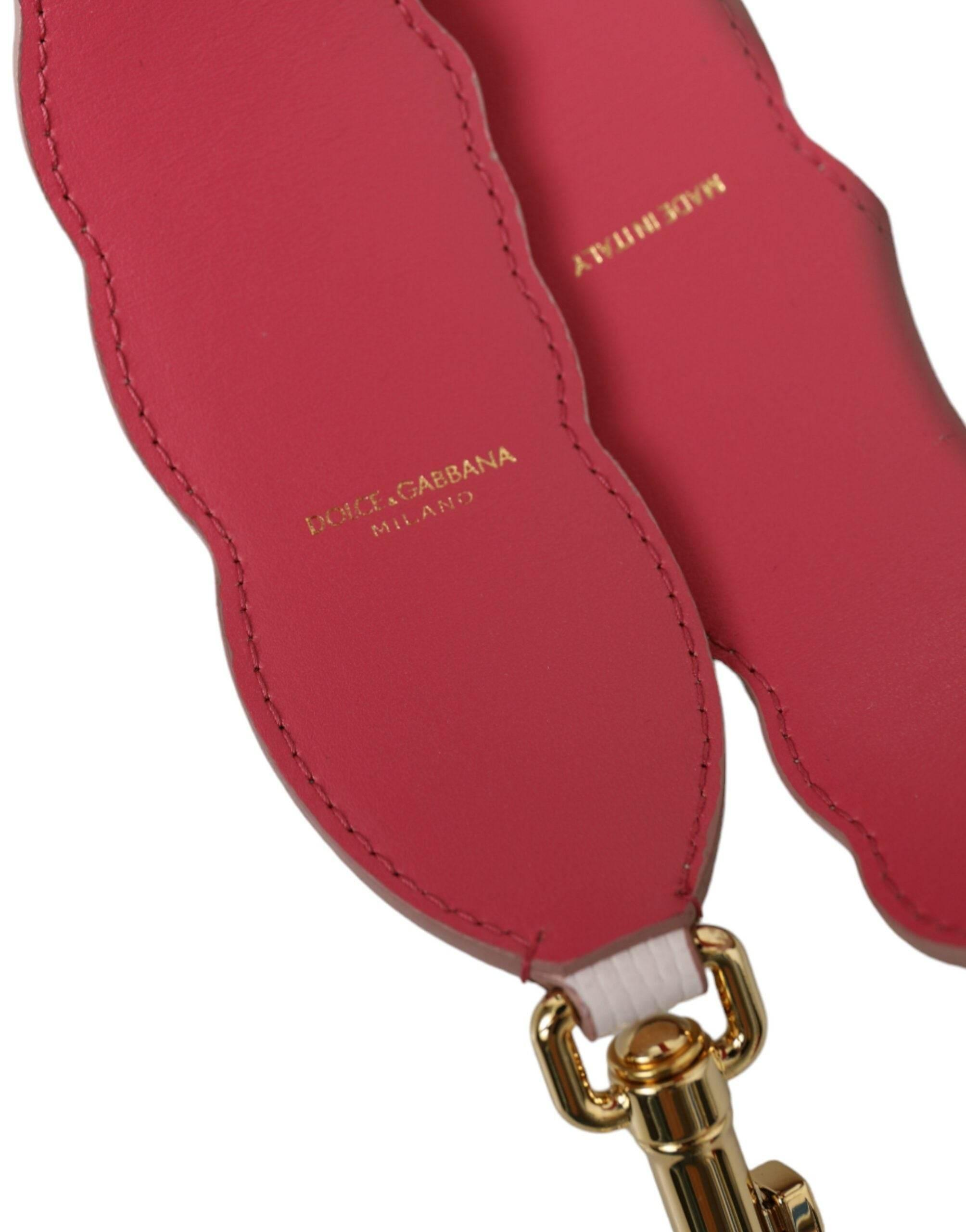 Dolce & Gabbana White Floral Leather Accessory Shoulder Strap - Hilstor
