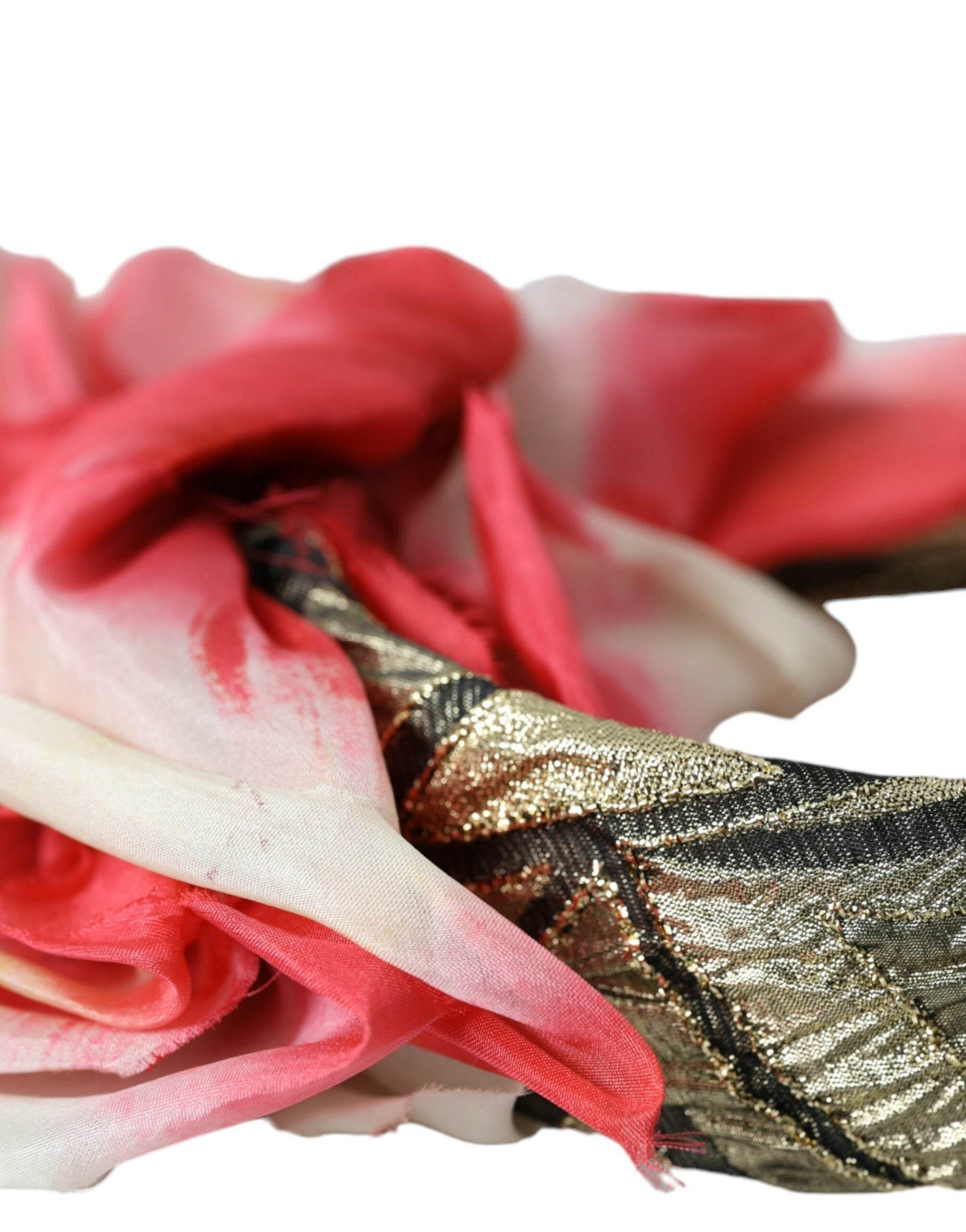 Dolce & Gabbana Multicolor Floral Applique Silk Women Headband Diadem - Hilstor