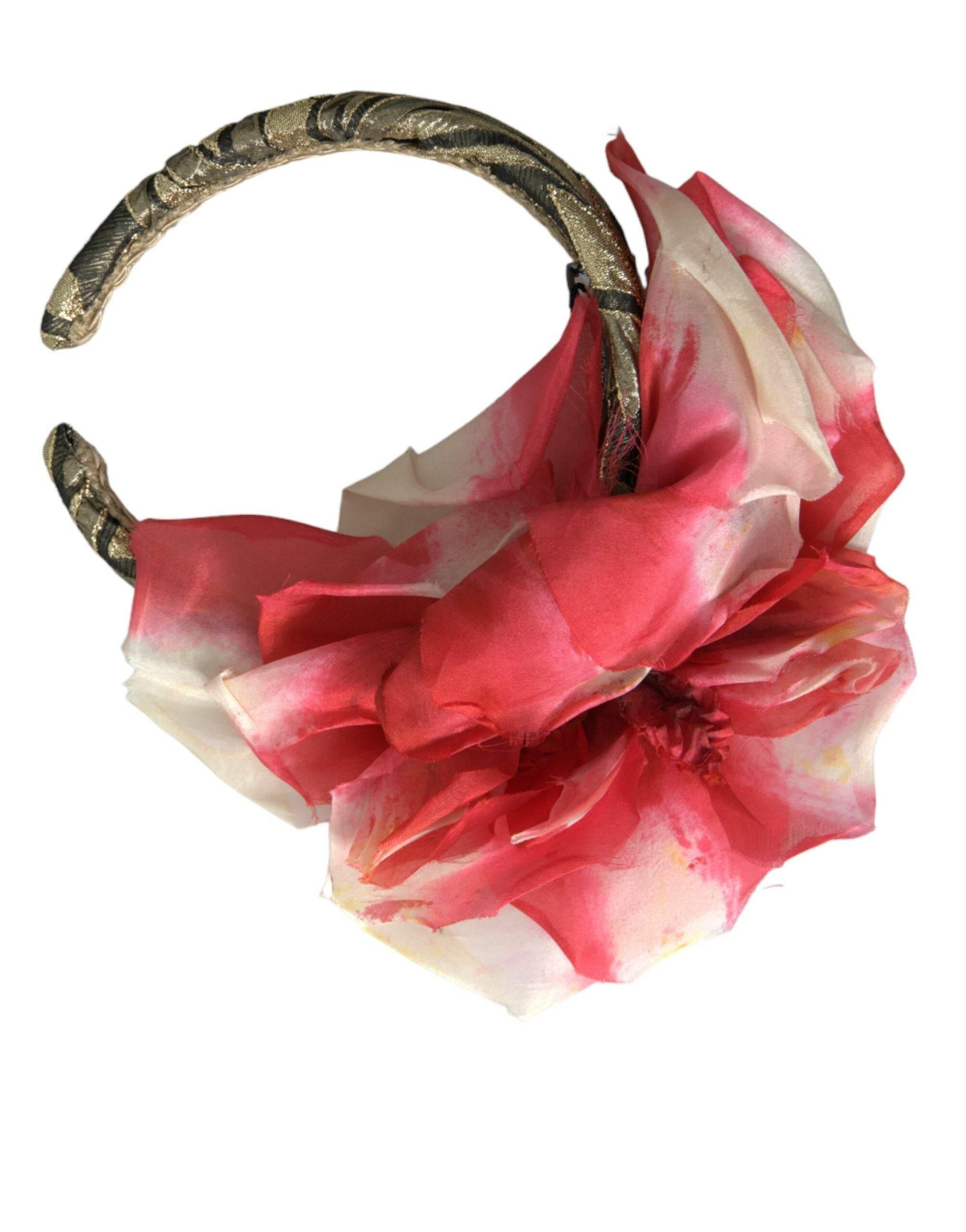 Dolce & Gabbana Multicolor Floral Applique Silk Women Headband Diadem - Hilstor