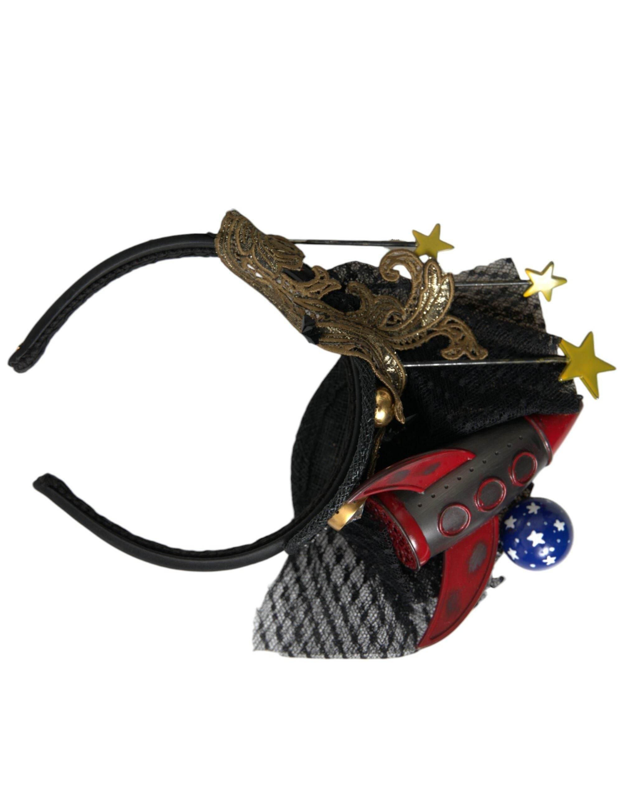Dolce & Gabbana Multicolor Missile Rocket Crystal Stars Headband Diadem - Hilstor