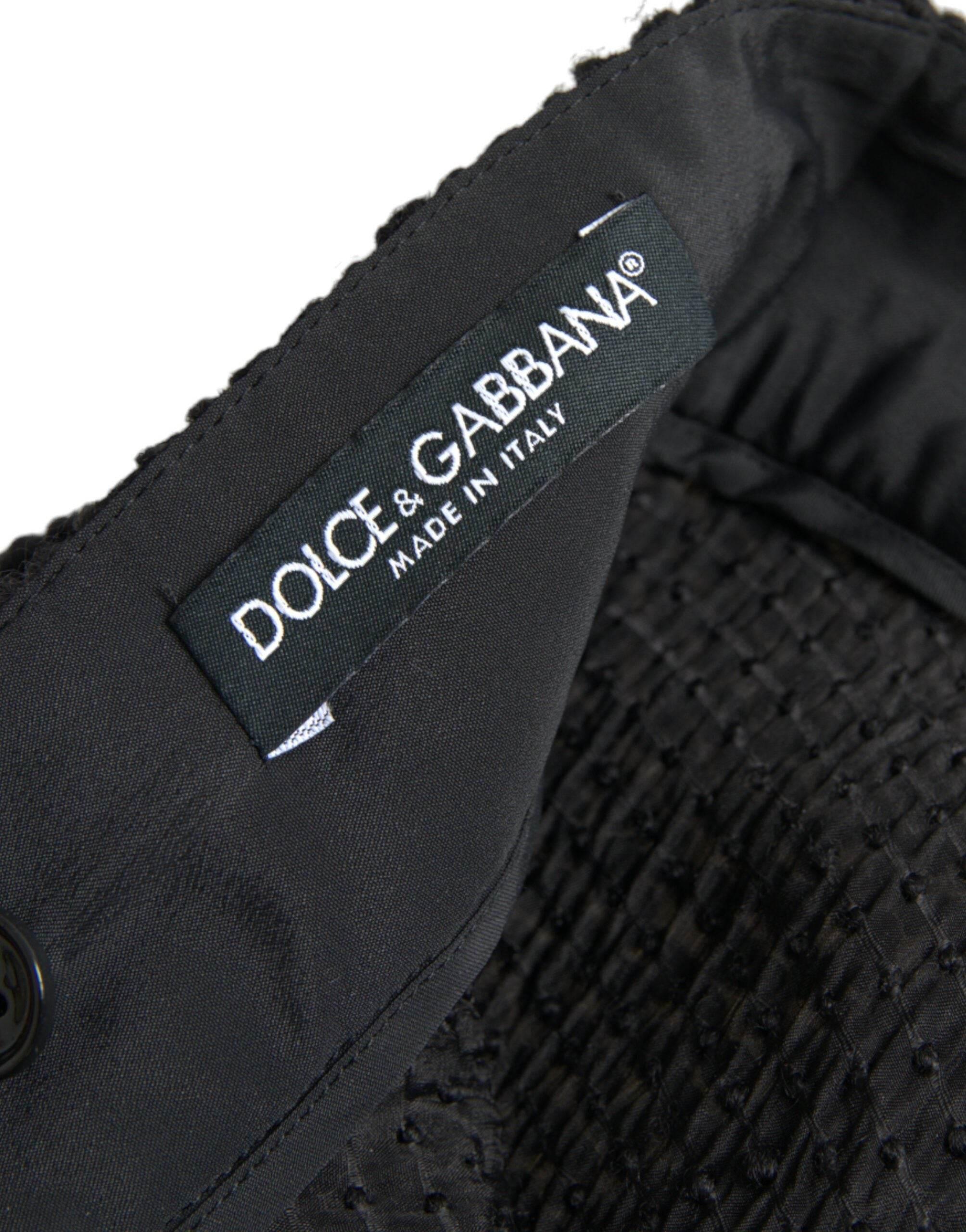 Dolce & Gabbana Black High Waist A-line Knee Length Skirt - Hilstor