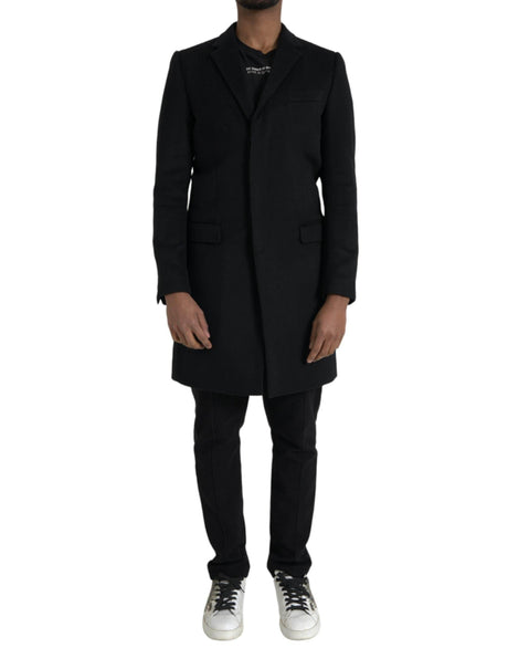 Dolce & Gabbana Black Single Breasted Trench Coat Jacket - Hilstor