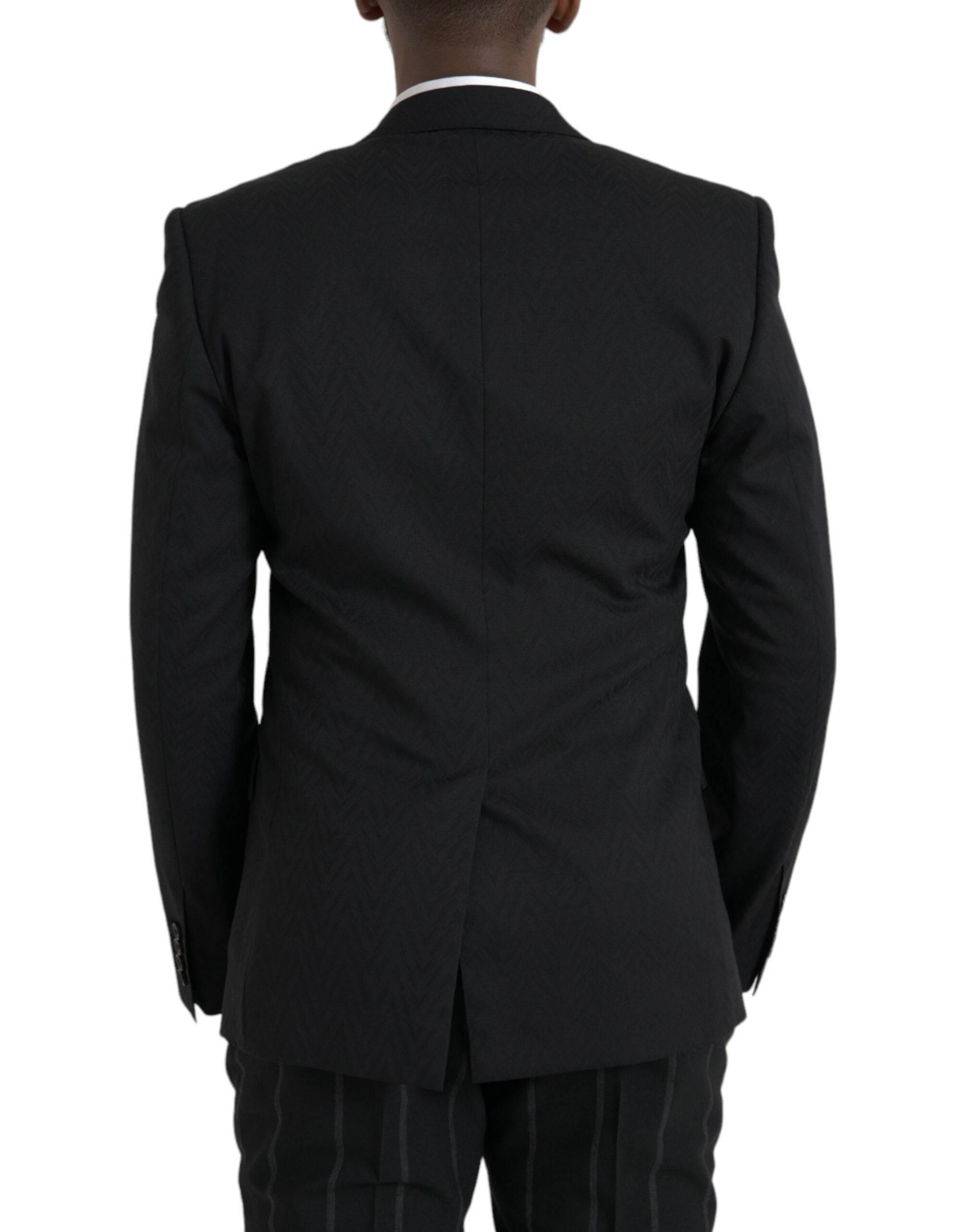 Dolce & Gabbana Black MARTINI Slim Fit Jacket Coat Blazer - Hilstor