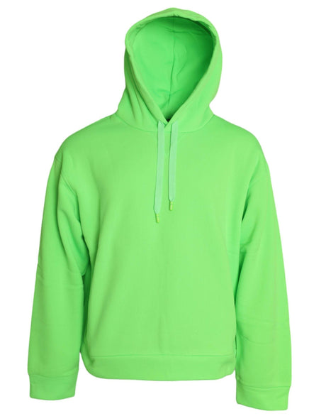 Dolce & Gabbana Neon Green Hooded Top Pullover Sweater - Hilstor