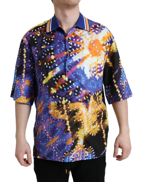 Dolce & Gabbana Multicolor Luminarie Print Cotton Casual Shirt - Hilstor