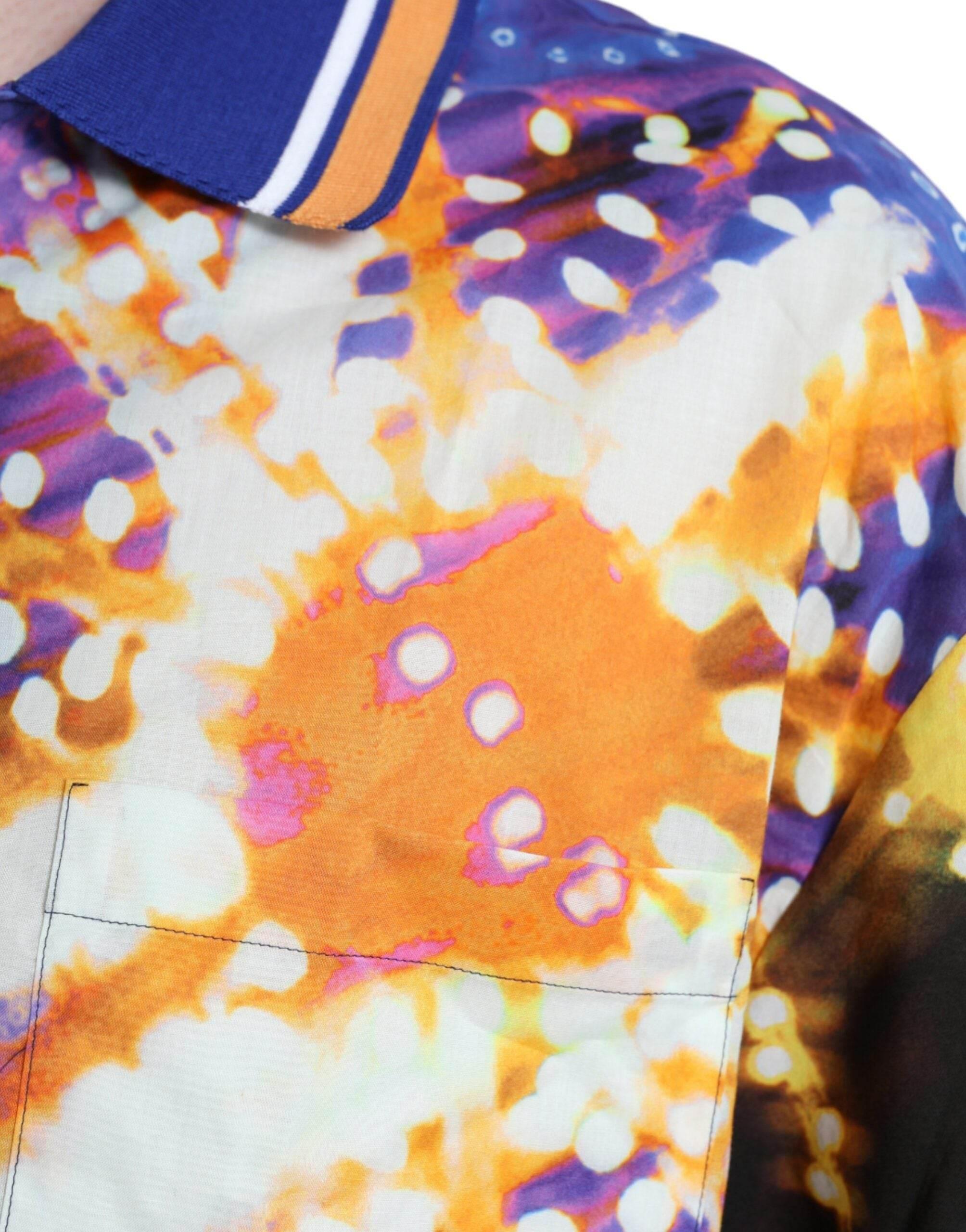 Dolce & Gabbana Multicolor Luminarie Print Cotton Casual Shirt - Hilstor