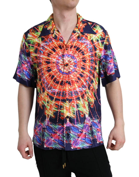 Dolce & Gabbana Multicolor Luminarie Silk Casual Shirt - Hilstor
