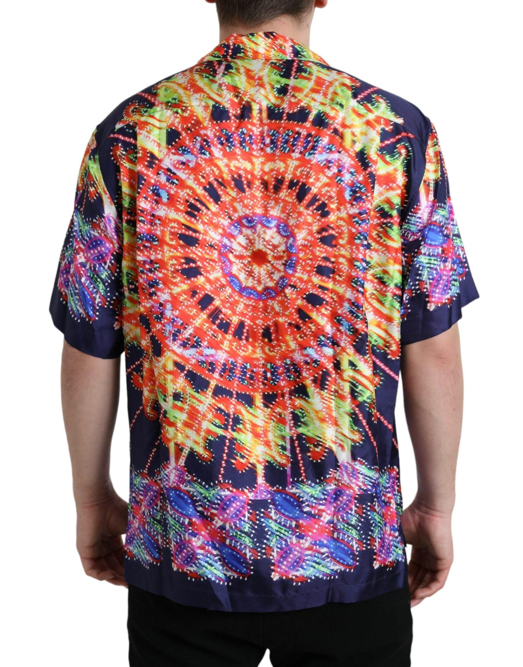 Dolce & Gabbana Multicolor Luminarie Silk Casual Shirt - Hilstor