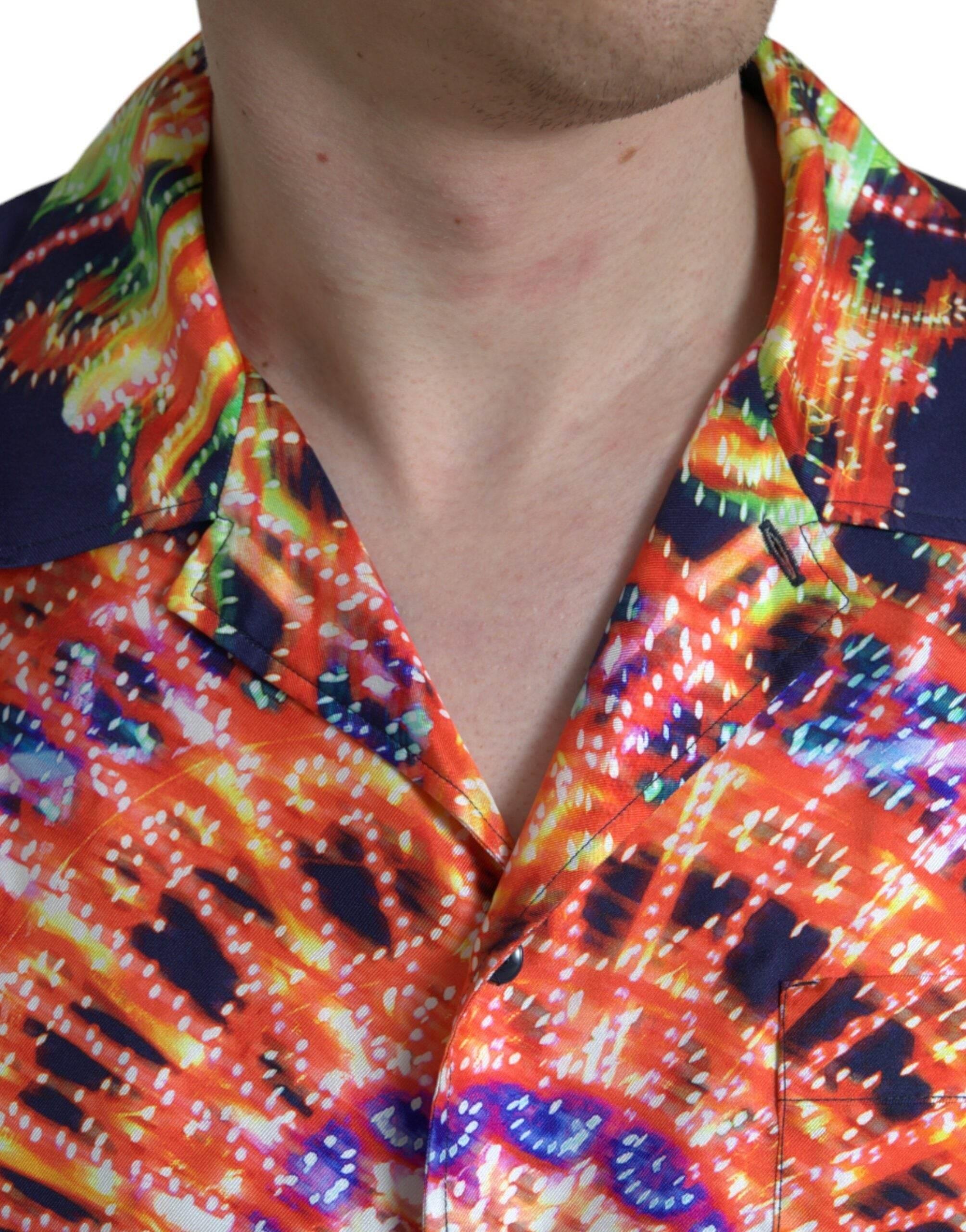 Dolce & Gabbana Multicolor Luminarie Silk Casual Shirt - Hilstor