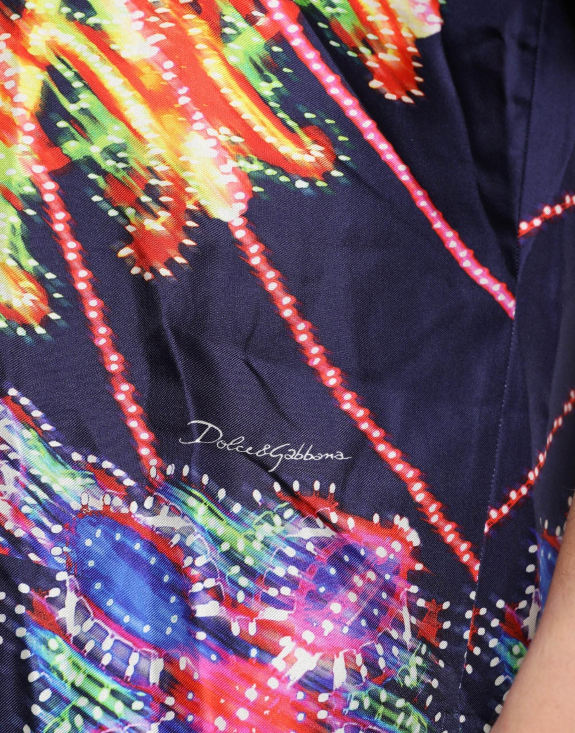Dolce & Gabbana Multicolor Luminarie Silk Casual Shirt - Hilstor