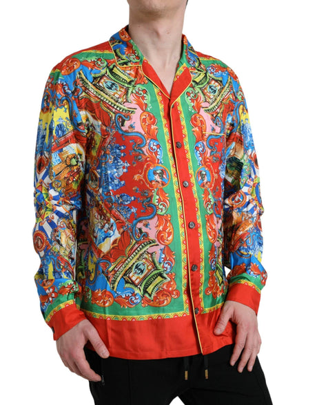 Dolce & Gabbana Multicolor Patterned Button Down Casual Shirt - Hilstor