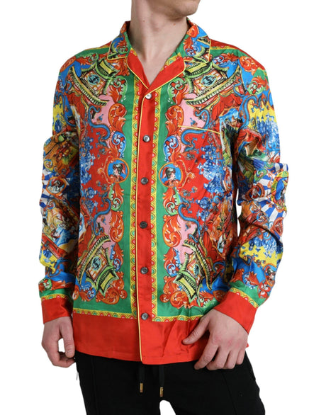 Dolce & Gabbana Multicolor Patterned Button Down Casual Shirt - Hilstor