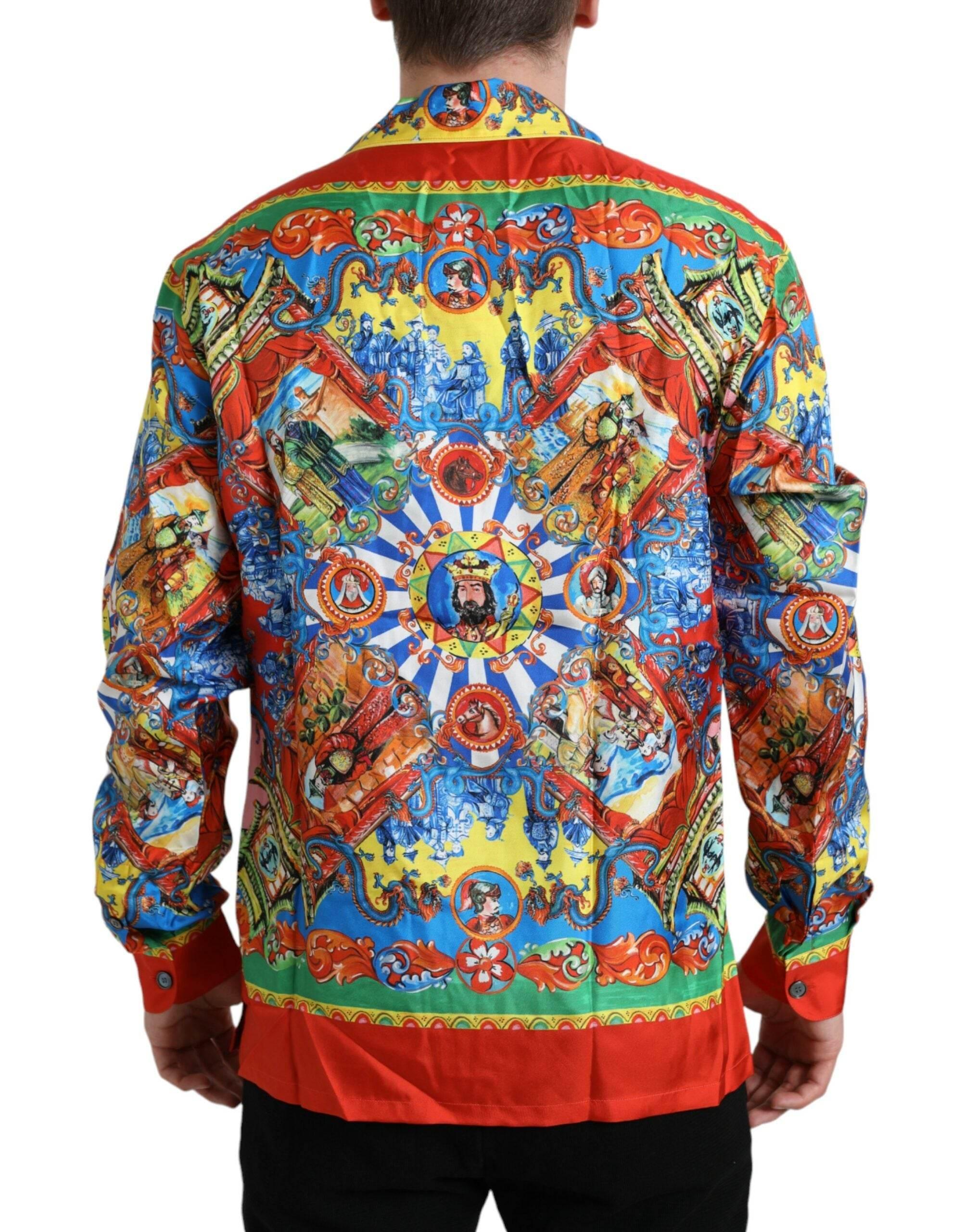Dolce & Gabbana Multicolor Patterned Button Down Casual Shirt - Hilstor
