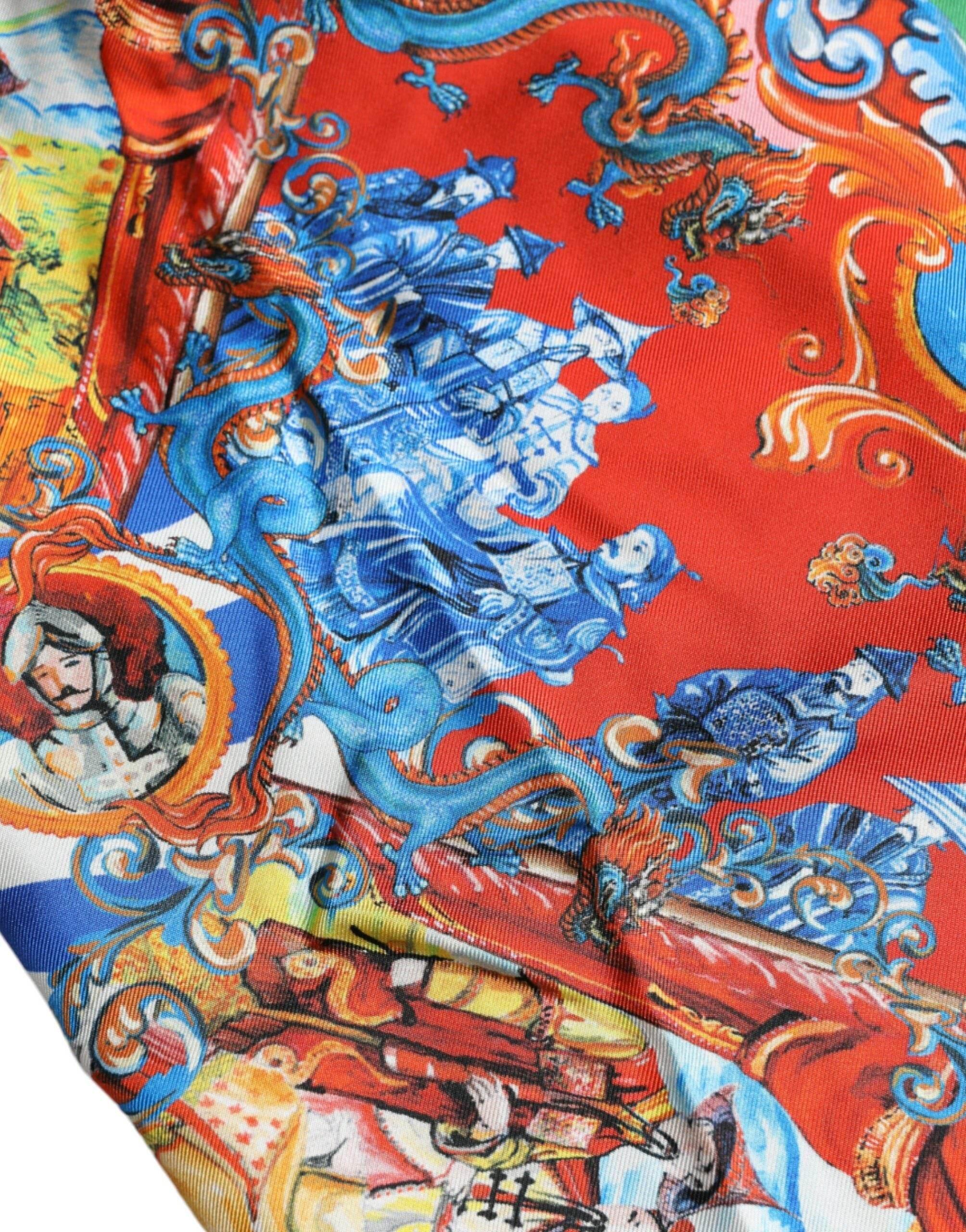 Dolce & Gabbana Multicolor Patterned Button Down Casual Shirt - Hilstor