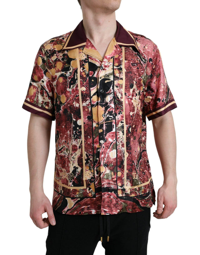 Dolce & Gabbana Multicolor Button Down Silk Shirt - Hilstor