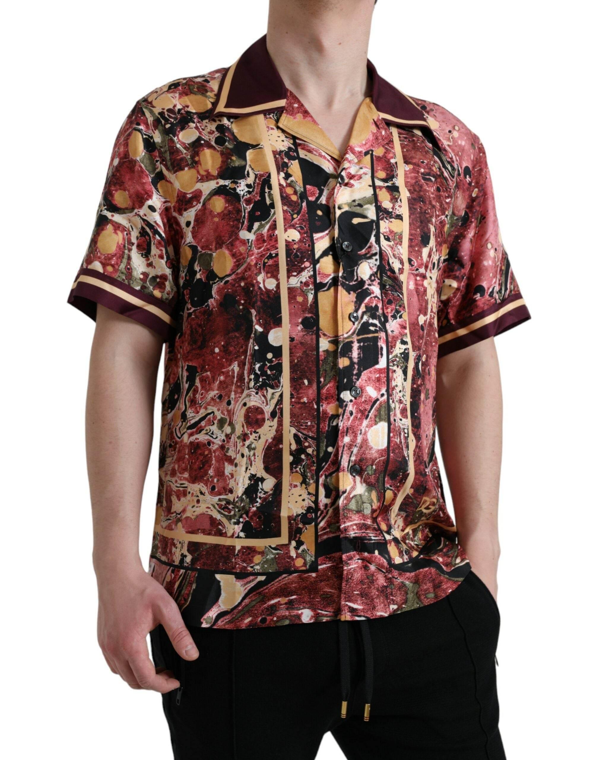 Dolce & Gabbana Multicolor Button Down Silk Shirt - Hilstor