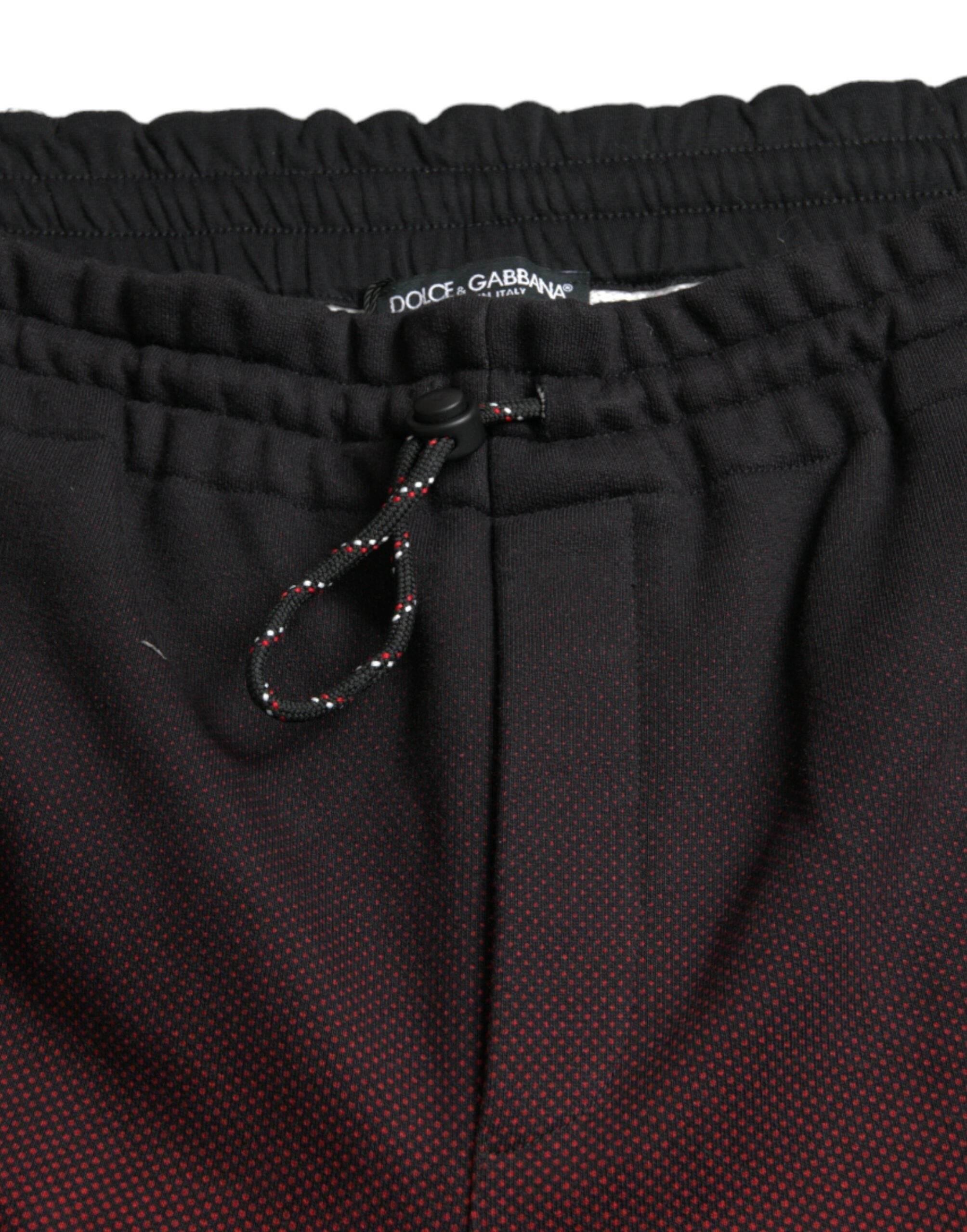 Dolce & Gabbana Red Leopard Print Cotton Bermuda Shorts - Hilstor