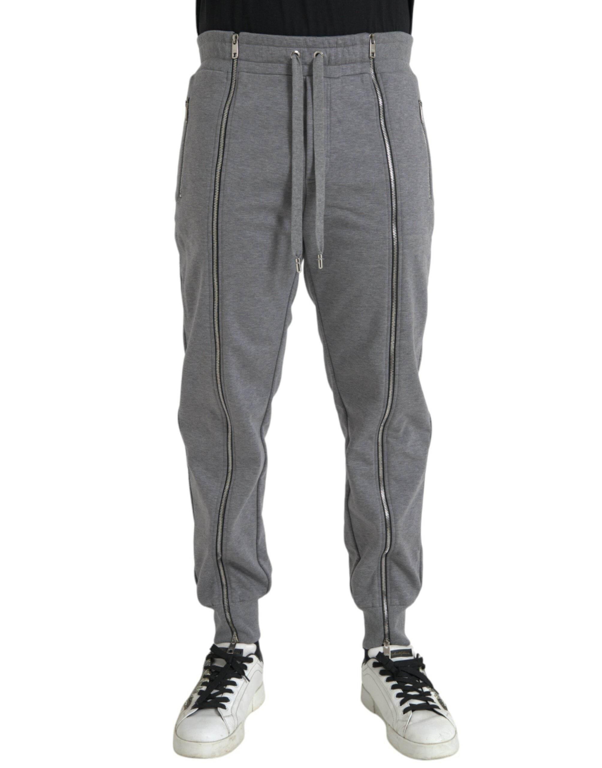 Dolce & Gabbana Gray Cotton Jogger Skinny Sweatpants Pants - Hilstor