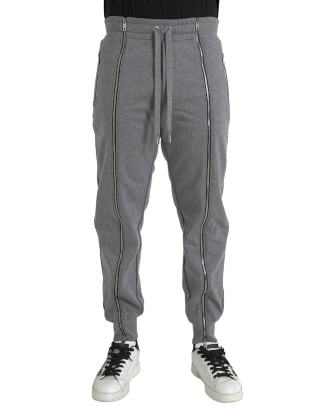 Dolce & Gabbana Gray Cotton Jogger Skinny Sweatpants Pants - Hilstor