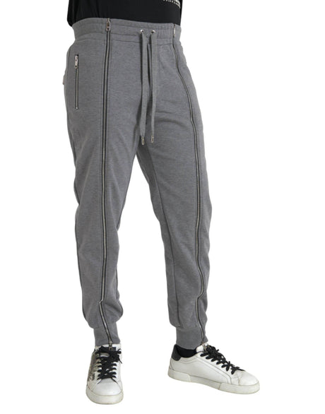 Dolce & Gabbana Gray Cotton Jogger Skinny Sweatpants Pants - Hilstor