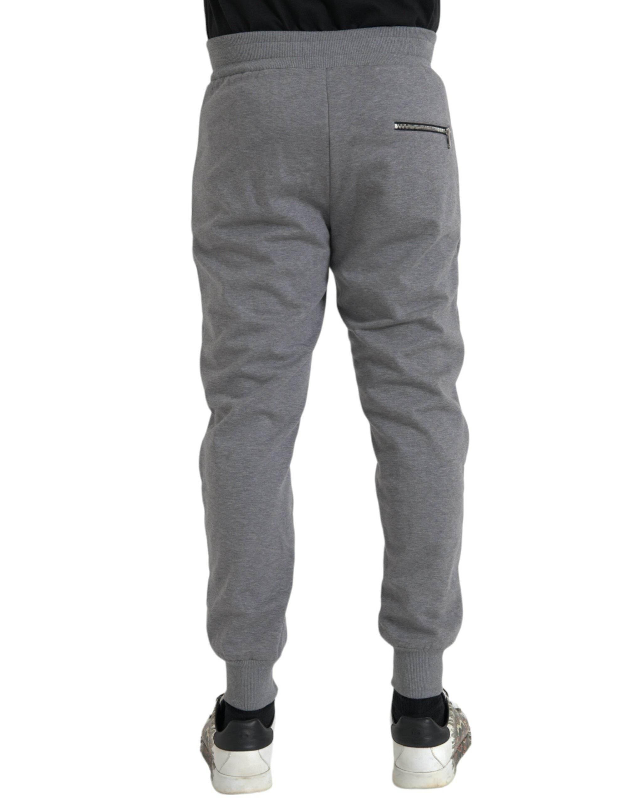 Dolce & Gabbana Gray Cotton Jogger Skinny Sweatpants Pants - Hilstor