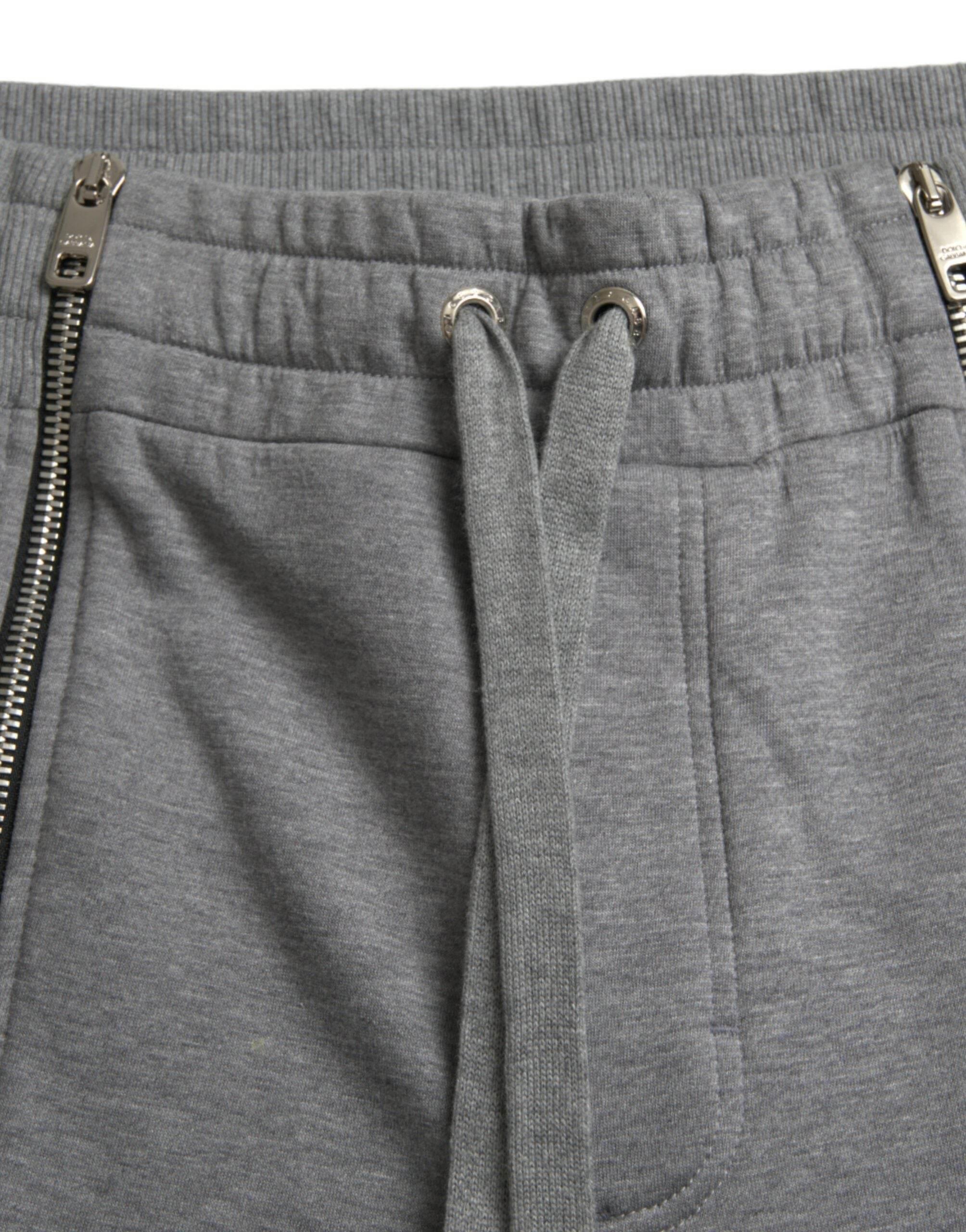 Dolce & Gabbana Gray Cotton Jogger Skinny Sweatpants Pants - Hilstor