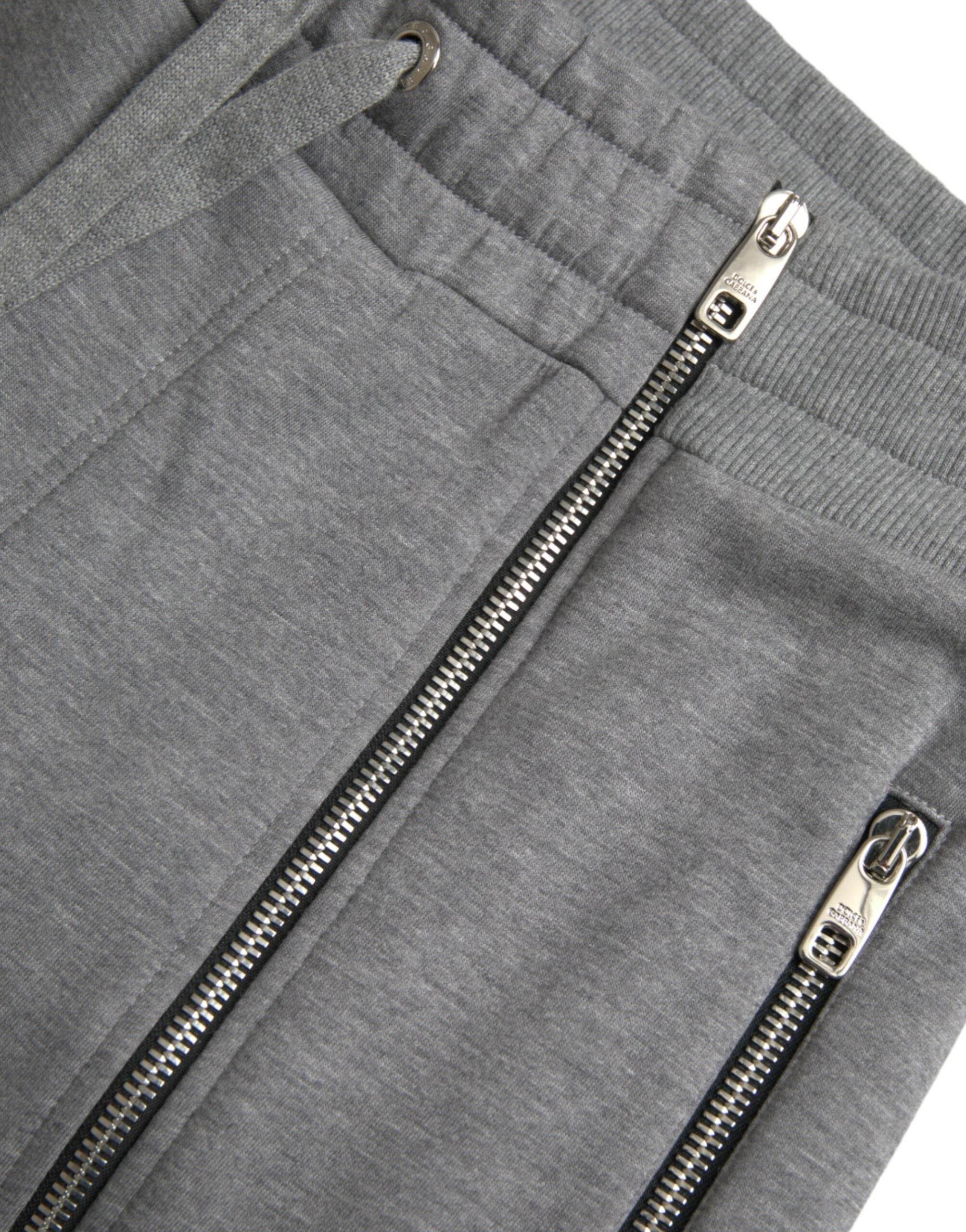 Dolce & Gabbana Gray Cotton Jogger Skinny Sweatpants Pants - Hilstor