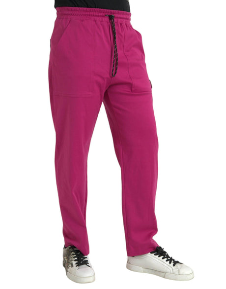 Dolce & Gabbana Pink Logo Cargo Cotton Jogger Sweatpants Pants - Hilstor