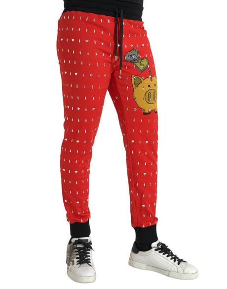 Dolce & Gabbana Red Year Of The Pig Jogger Sweatpants Pants - Hilstor