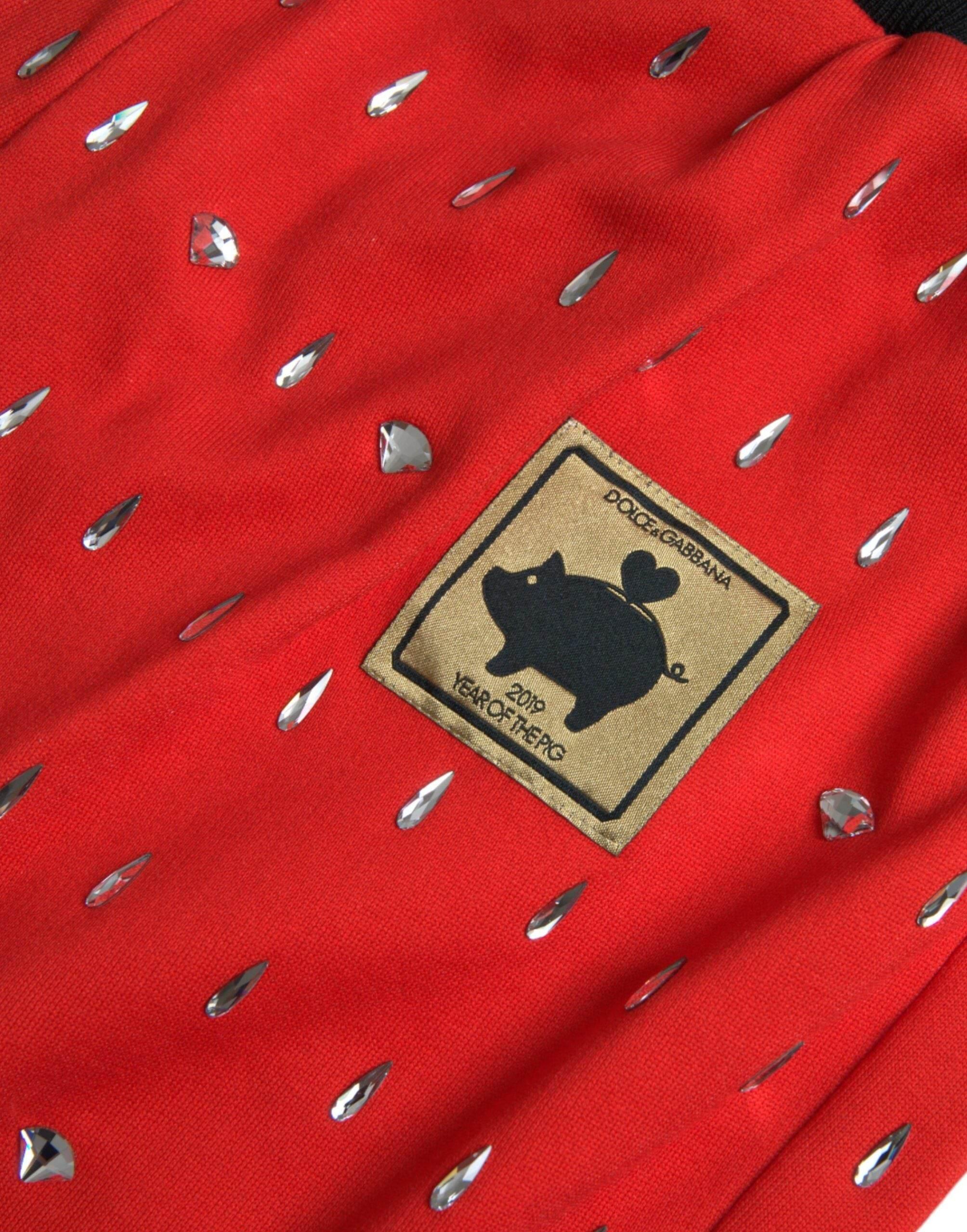Dolce & Gabbana Red Year Of The Pig Jogger Sweatpants Pants - Hilstor