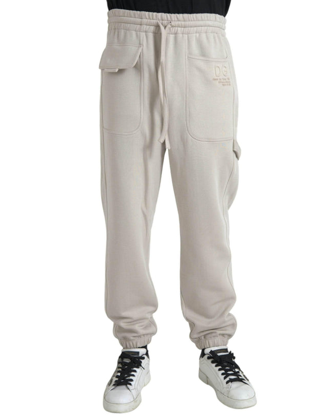 Dolce & Gabbana Off White Viscose Cargo Jogger Sweatpants Pants - Hilstor