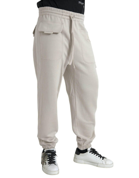 Dolce & Gabbana Off White Viscose Cargo Jogger Sweatpants Pants - Hilstor