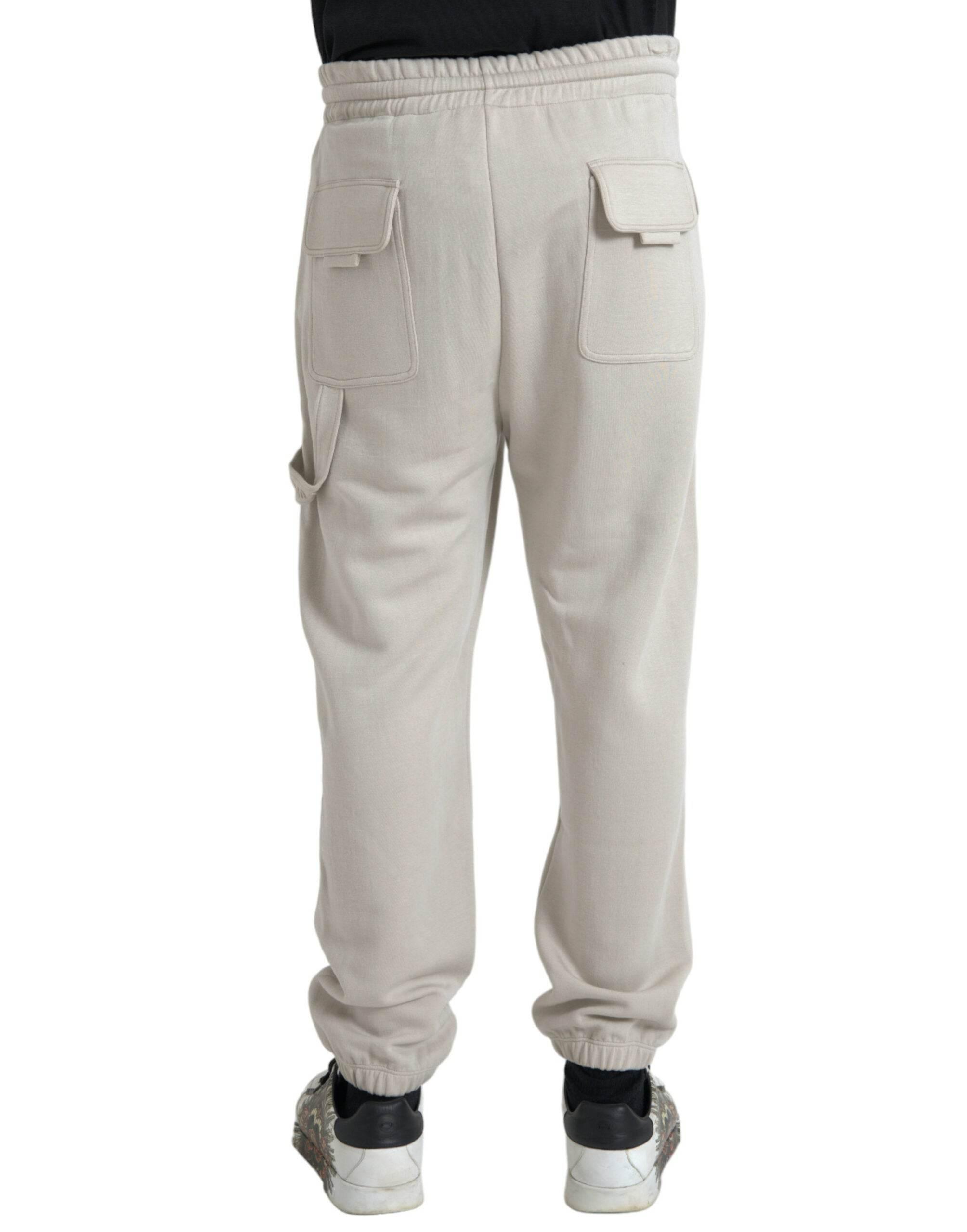 Dolce & Gabbana Off White Viscose Cargo Jogger Sweatpants Pants - Hilstor