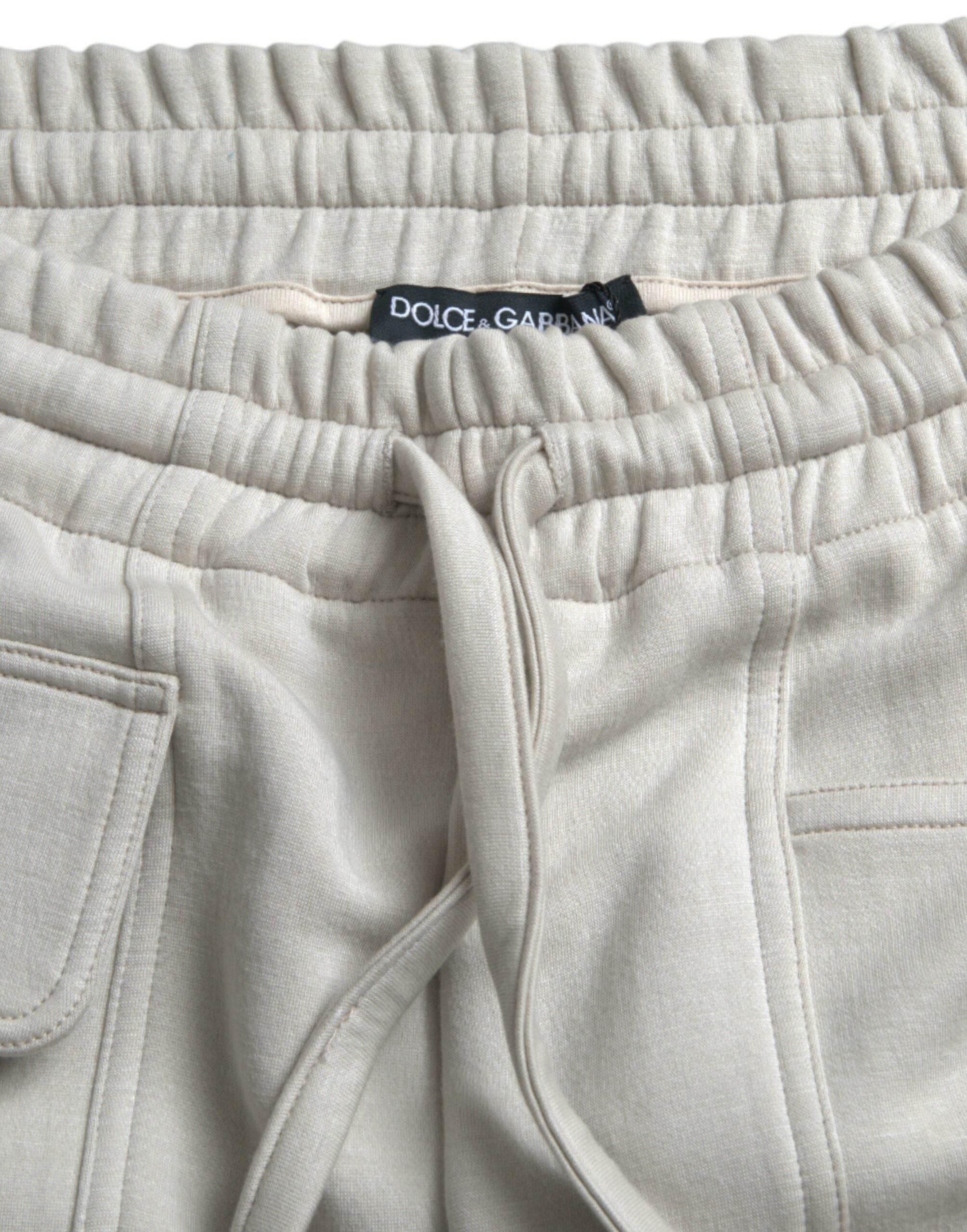 Dolce & Gabbana Off White Viscose Cargo Jogger Sweatpants Pants - Hilstor