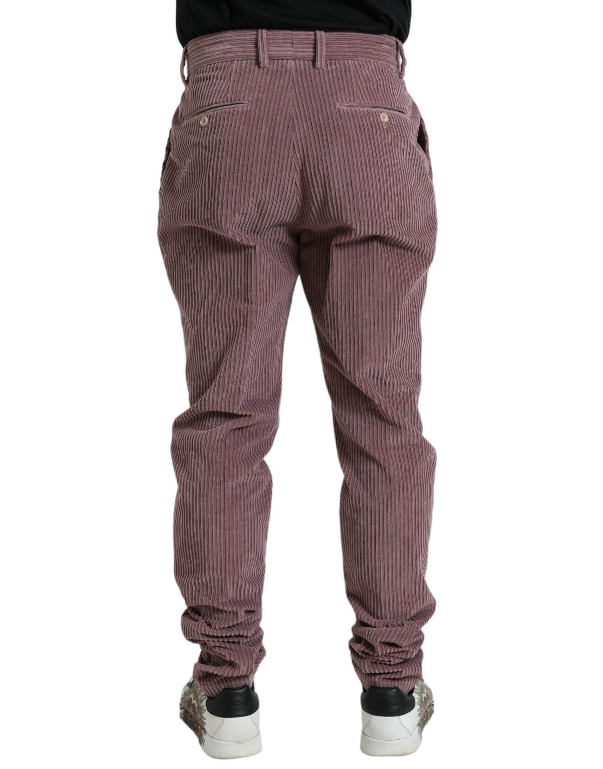 Dolce & Gabbana Purple Corduroy Cotton Stretch Skinny Pants - Hilstor