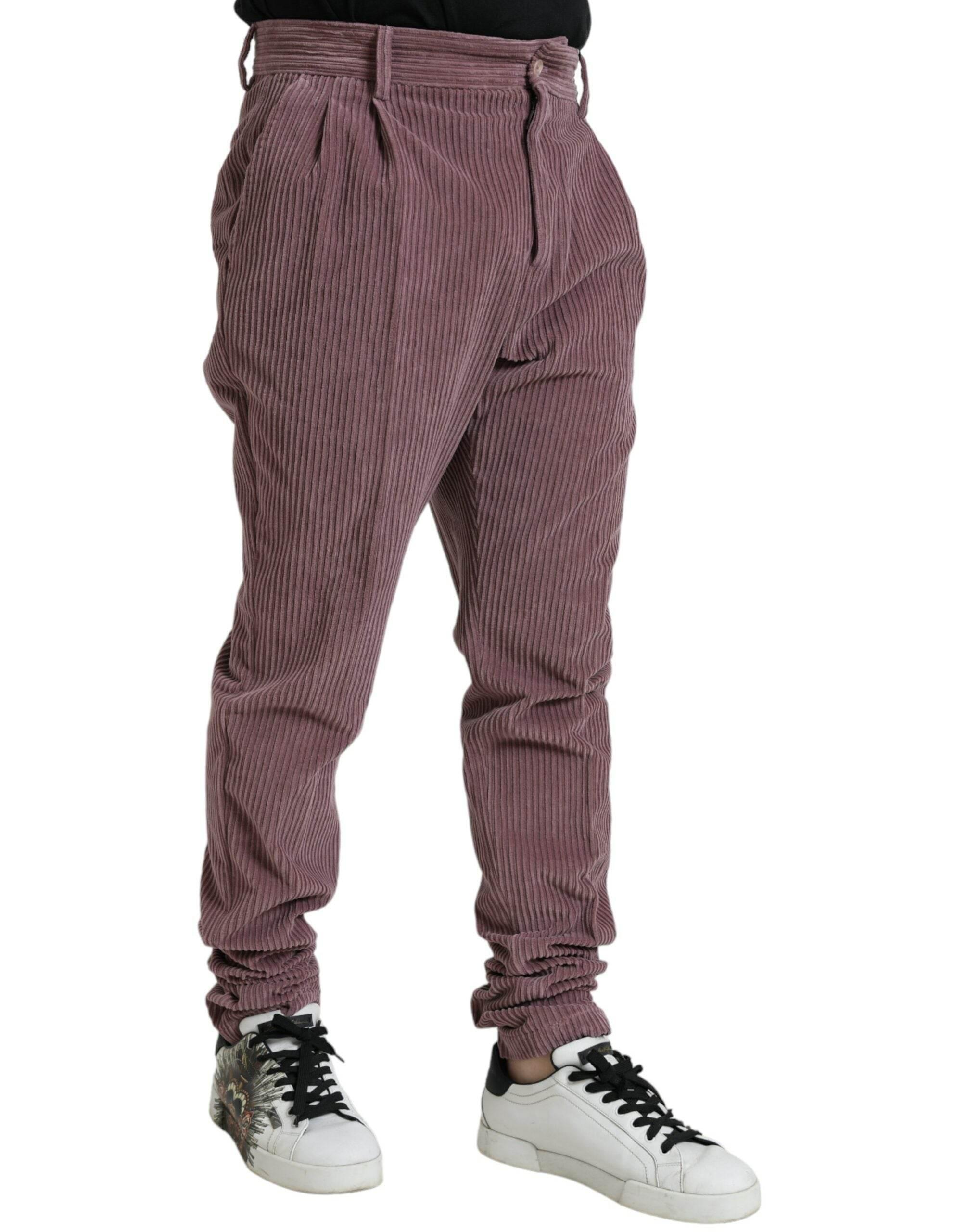 Dolce & Gabbana Purple Corduroy Cotton Stretch Skinny Pants - Hilstor