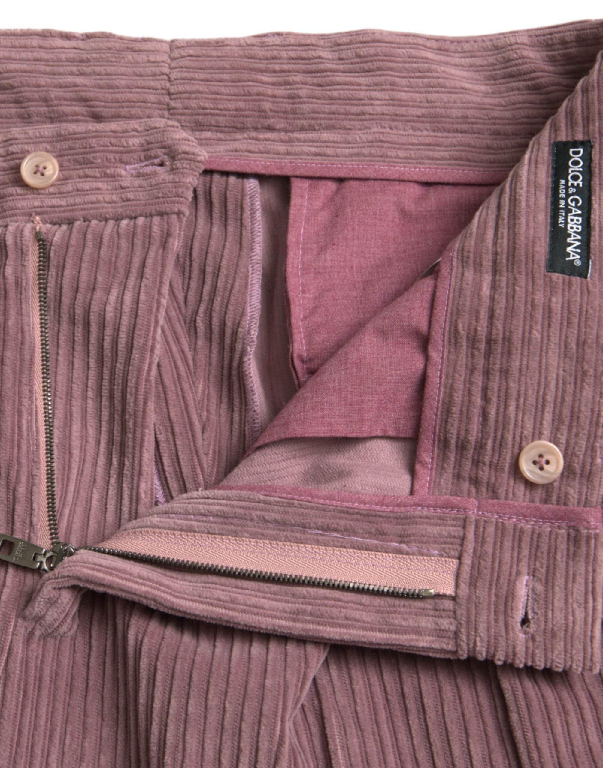 Dolce & Gabbana Purple Corduroy Cotton Stretch Skinny Pants - Hilstor
