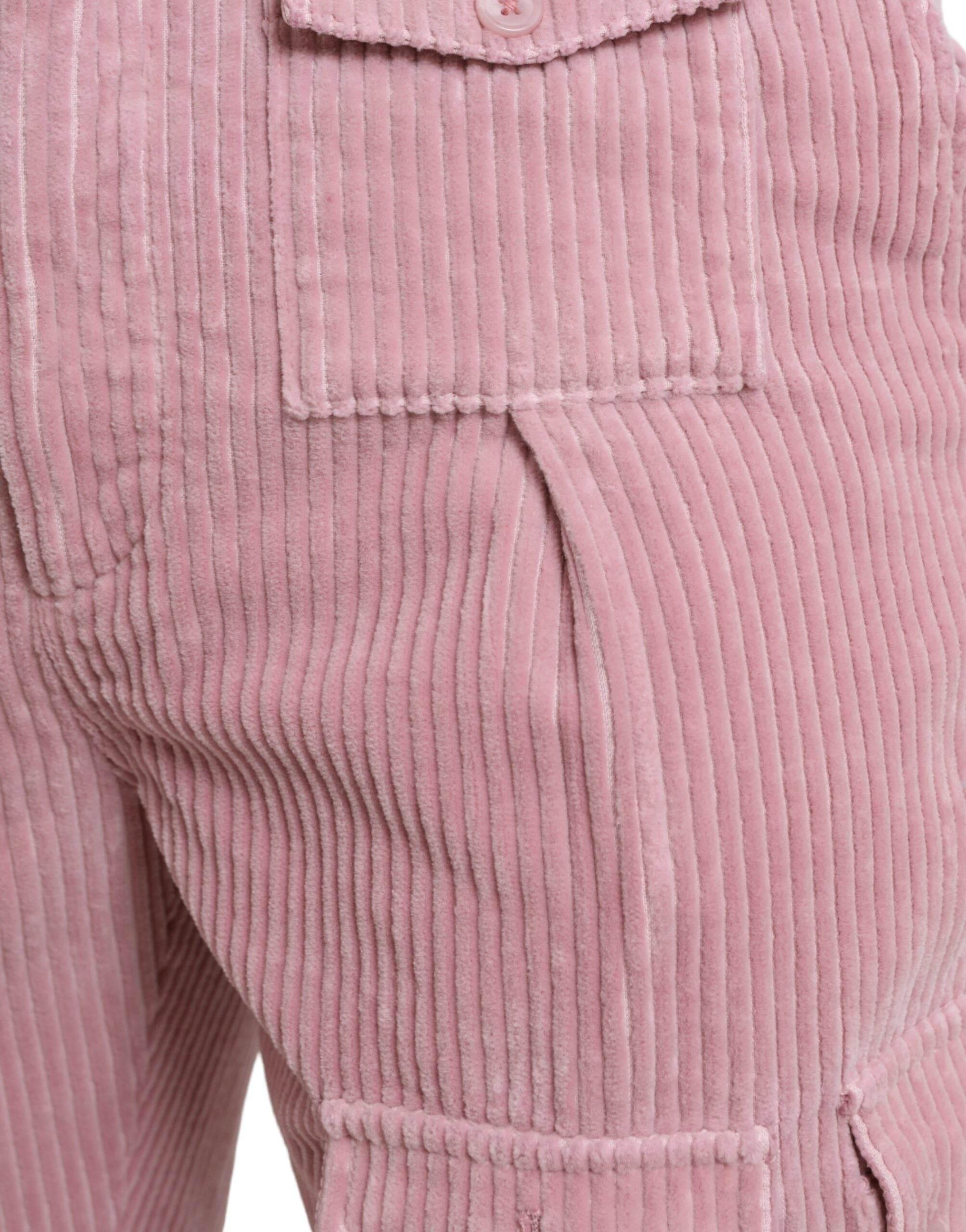 Dolce & Gabbana Pink Corduroy Cotton Stretch Skinny Cargo Jeans - Hilstor