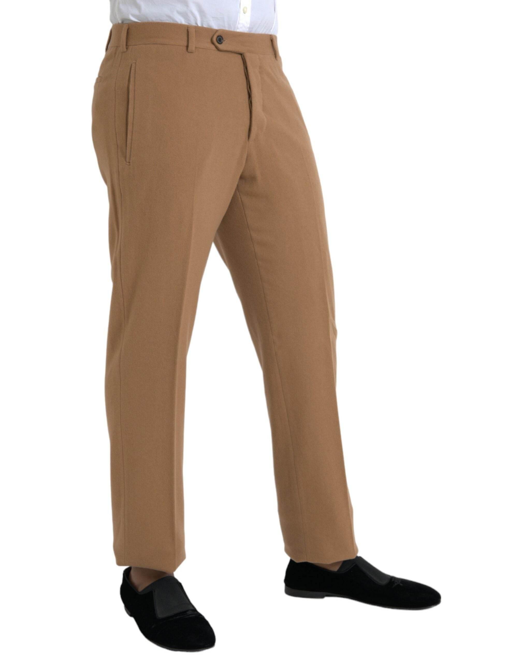 Prada Beige Cashmere Men Straight Fit Dress Pants - Hilstor