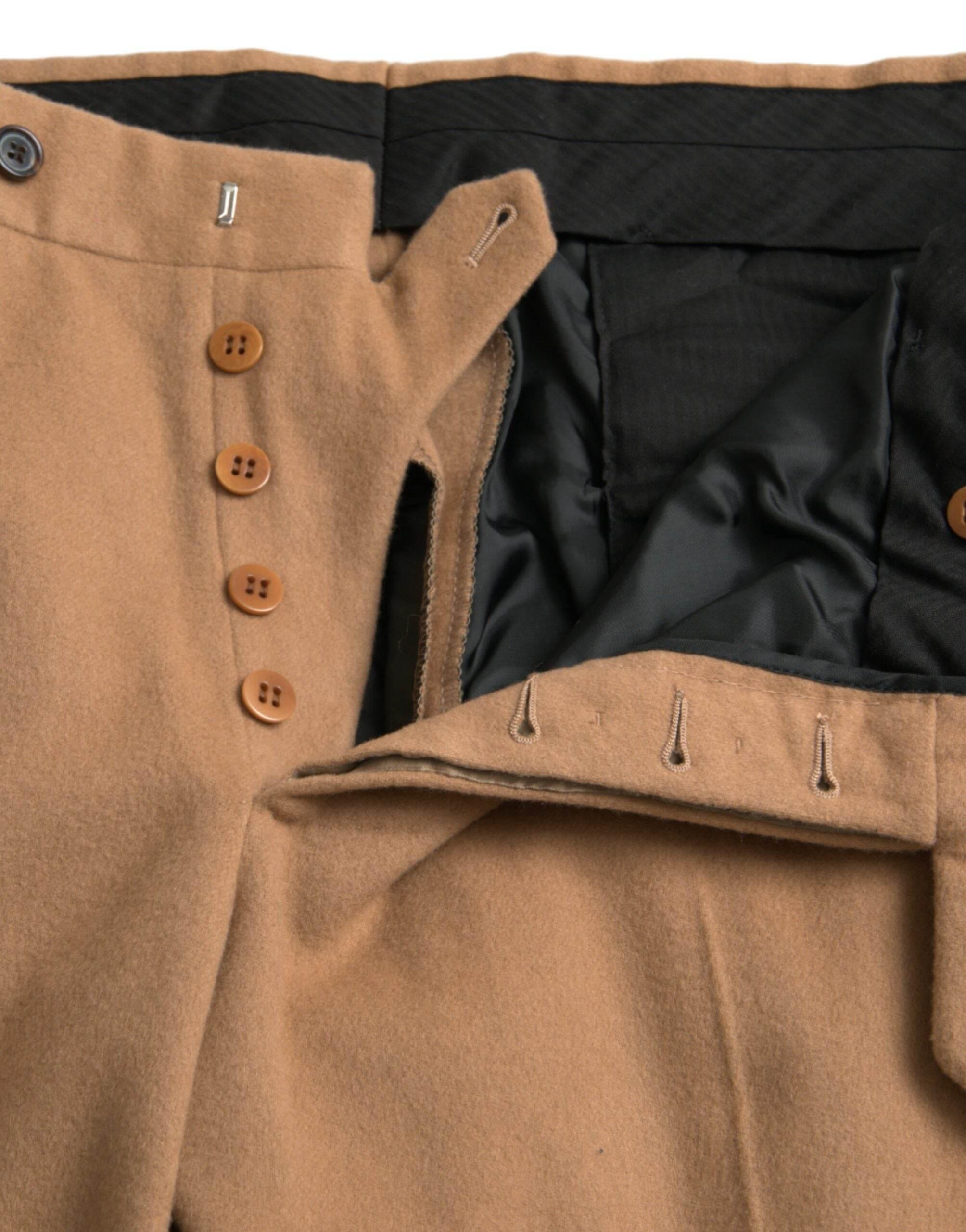 Prada Beige Cashmere Men Straight Fit Dress Pants - Hilstor