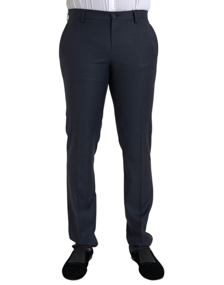 Dolce & Gabbana Blue Wool Men Skinny Dress Pants - Hilstor