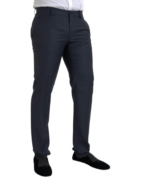 Dolce & Gabbana Blue Wool Men Skinny Dress Pants - Hilstor